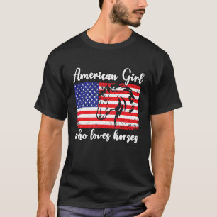 Amerikaans meisje dat van paarden houdt ruiter  1 t-shirt