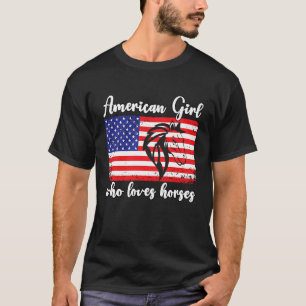 Amerikaans meisje dat van paarden houdt ruiter 4 t-shirt