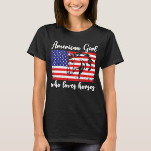 Amerikaans meisje dat van paarden houdt t-shirt
