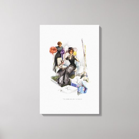 Amerikaans meisje in Frankrijk door Harrison Fishe Canvas Afdruk (Voorkant)