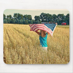 Amerikaans meisje in Wheat Field Muismat