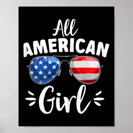 Amerikaans Meisje Meisjes 4th van Juli Poster (Voorkant)