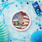 Amerikaans meisje papieren bordje (Feest)