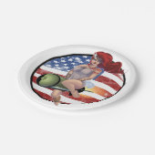 Amerikaans meisje papieren bordje (Gekanteld)