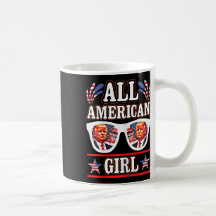 Amerikaans Meisje Retro Liefde Hart Trump Amerikaa Koffiemok