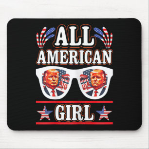 Amerikaans Meisje Retro Liefde Hart Trump Amerikaa Muismat