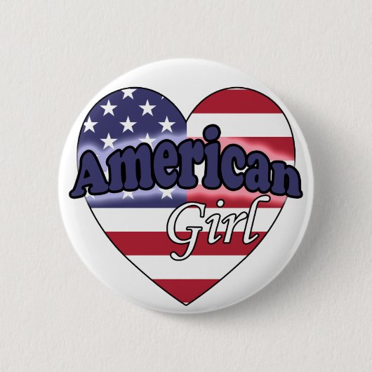 Amerikaans meisje ronde button 5,7 cm (Voorkant)