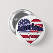 Amerikaans meisje ronde button 5,7 cm (Voorkant /achterkant)
