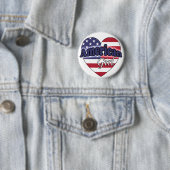 Amerikaans meisje ronde button 5,7 cm (In situ)