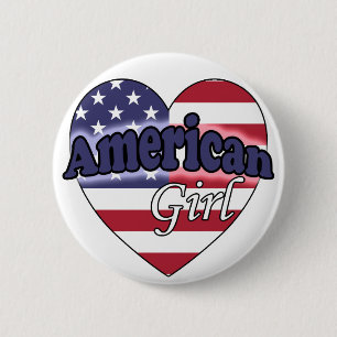 Amerikaans meisje ronde button 5,7 cm