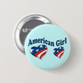 Amerikaans meisje ronde button 5,7 cm (Voorkant /achterkant)