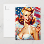  Amerikaans Meisje Schilderen Briefkaart (Voorkant / Achterkant)