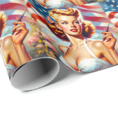  Amerikaans Meisje Schilderen Cadeaupapier (Rol Hoek)