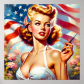  Amerikaans Meisje Schilderen Poster (Voorkant)