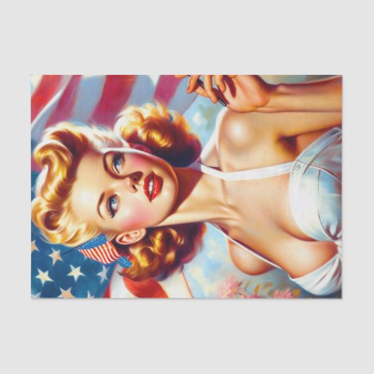  Amerikaans Meisje Schilderen Tissuepapier (Voorkant)