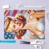  Amerikaans Meisje Schilderen Tissuepapier (Craft)