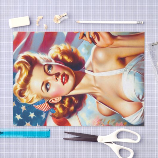  Amerikaans Meisje Schilderen Tissuepapier (Craft)