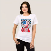 Amerikaans meisje: sterren, strepen en glimlachen Tri-Blend shirt (Voorkant volledig)