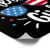 Amerikaans Meisje Vrouwen Amerikaanse Vlag 4th van Poster (Hoek)