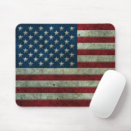 Amerikaans merkijzer-staaleffect muismat (Met muis)