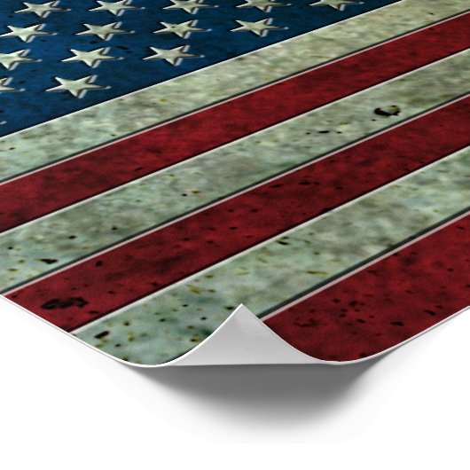 Amerikaans merkijzer-staaleffect poster (Hoek)