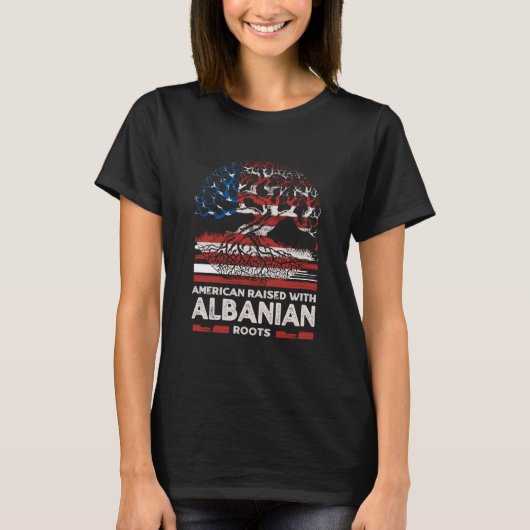 Amerikaans met Albanese roots Patriottisch Albanië T-shirt (Voorkant)