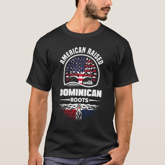 Amerikaans met Dominicaanse Republiek D T-shirt (Voorkant)