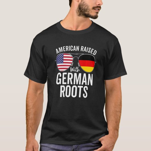 Amerikaans met Duitse roet VS Duitsland vlag T-shirt (Voorkant)