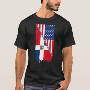 Amerikaans met een dominicaanse vlag t-shirt