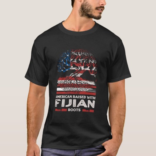 Amerikaans met Fijische roots Patriottisch Fiji Pa T-shirt (Voorkant)