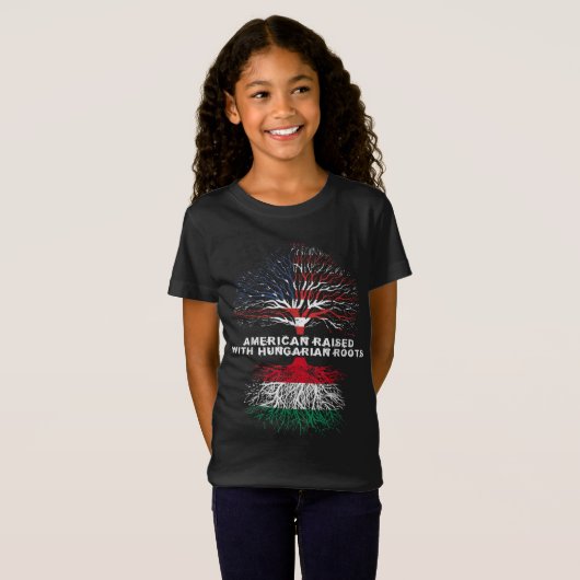 Amerikaans met Hongaarse wortels Hongarije T-shirt (Voorkant volledig)
