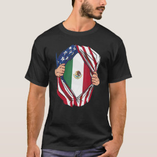 Amerikaans met Mexicaanse wortels Amerikaanse vlag T-shirt