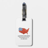 Amerikaans | Mijn hart ligt op de Amerikaanse kaar Bagagelabel (Achterkant verticaal)
