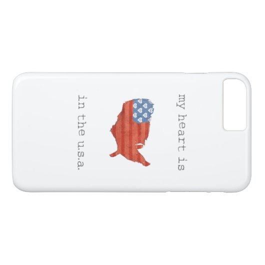 Amerikaans | Mijn hart ligt op de Amerikaanse kaar Case-Mate iPhone Case (Achterkant (Horizontaal))