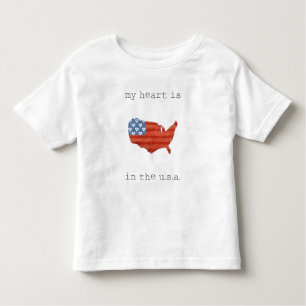 Amerikaans   Mijn hart ligt op de Amerikaanse kaar Kinder Shirts