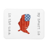 Amerikaans | Mijn hart ligt op de Amerikaanse kaar Magneet (Horizontaal)