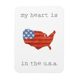 Amerikaans Mijn hart ligt op de Amerikaanse kaar Magneet