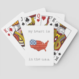Amerikaans   Mijn hart ligt op de Amerikaanse kaar Pokerkaarten