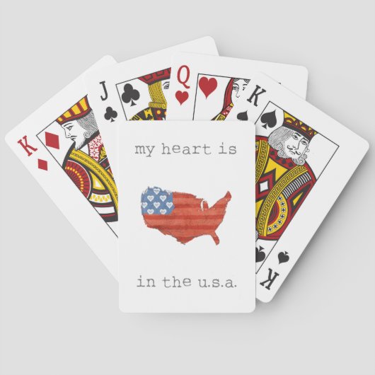 Amerikaans | Mijn hart ligt op de Amerikaanse kaar Pokerkaarten (Achterkant)