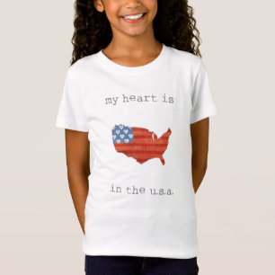 Amerikaans   Mijn hart ligt op de Amerikaanse kaar T-shirt