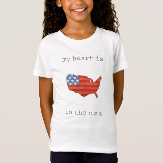 Amerikaans | Mijn hart ligt op de Amerikaanse kaar T-shirt (Voorkant)