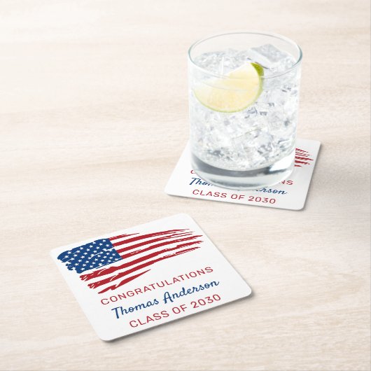 Amerikaans militair Afstuderen van het vlaggenstaa Kartonnen Onderzetters (Insitu)