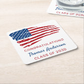 Amerikaans militair Afstuderen van het vlaggenstaa Kartonnen Onderzetters (Schuin)