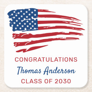 Amerikaans militair Afstuderen van het vlaggenstaa Kartonnen Onderzetters