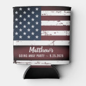 Amerikaans militair soldaat met vlaggen die weggaa blikjeskoeler (Voorkant)