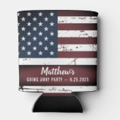 Amerikaans militair soldaat met vlaggen die weggaa blikjeskoeler (Achterkant)