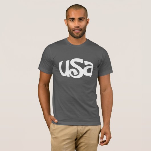 Amerikaans Monogram Ontwerp T-shirt (Voorkant volledig)