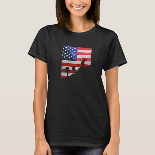 Amerikaans motorrijdend Amerikaanse vlaggebergte T T-shirt (Voorkant)