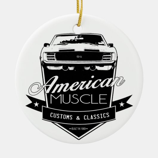 Amerikaans Musculair Camaro Keramisch Ornament (Voorkant)
