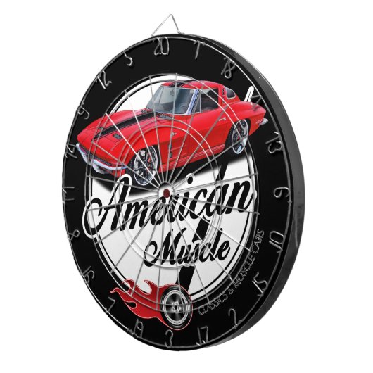 Amerikaans Musculair Corvette Dartbord (Voorkant Rechts)